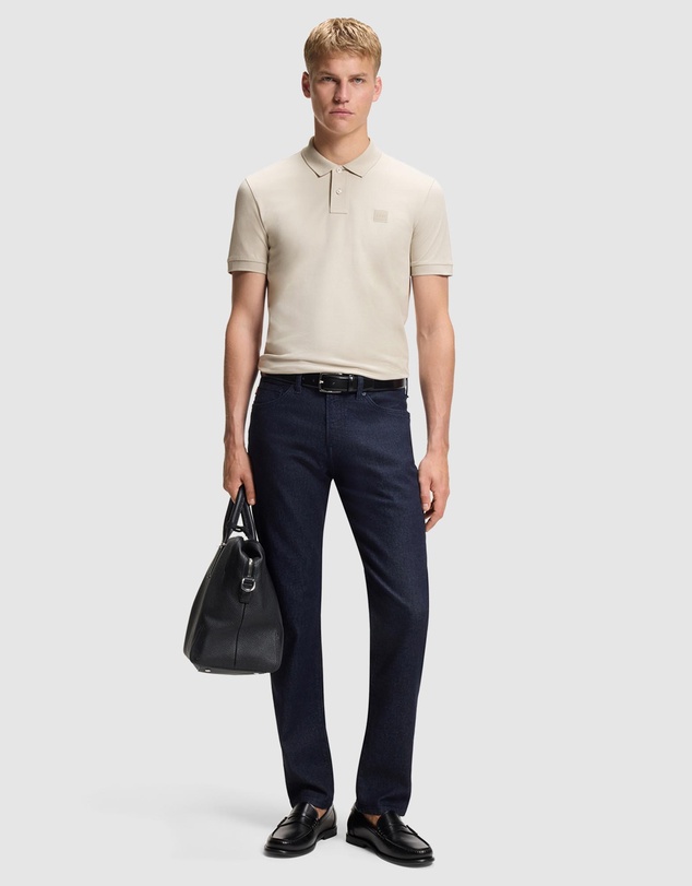 BOSS - Stretch-Cotton Slim-Fit Polo Shirt With Logo Patch