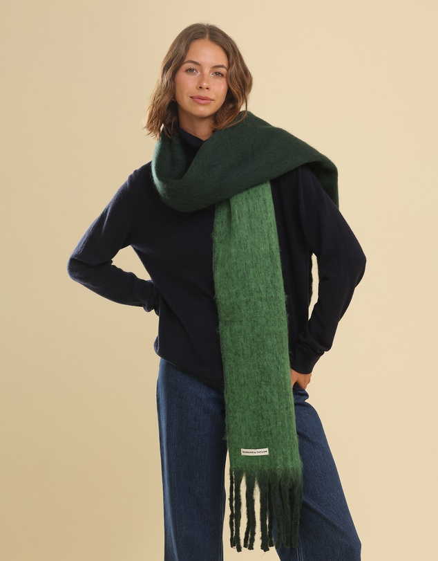 Morgan & Taylor - Cosette Chunky Two-Toned Scarf in Dark Green