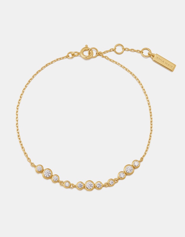Ania Haie - Gold Graduated Bezel-Set Trios Bracelet