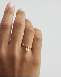 By Charlotte - Crystal Lotus Heart Padlock Ring