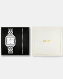 Cluse - Gracieuse Silver Link & Élevé Silver Tennis Bracelet Gift Set