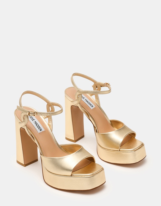 Steve Madden - Miliana Gold Leather Heels