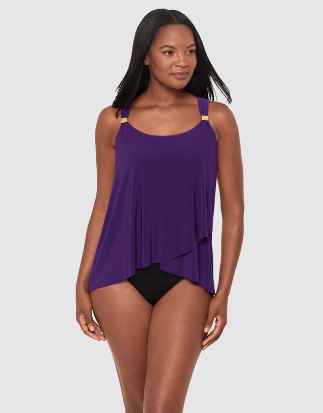 Miraclesuit Swimwear  - Dazzle Underwired Draped Tankini Top