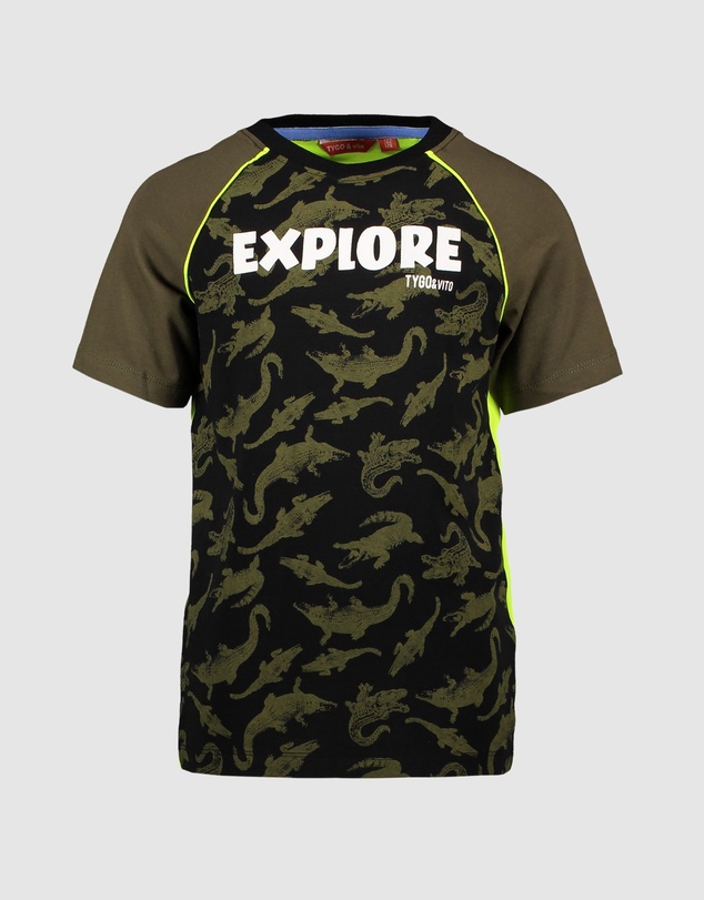 TYGO&vito - Organic Raglan Crocodile Explore Tee - Kids-Teens