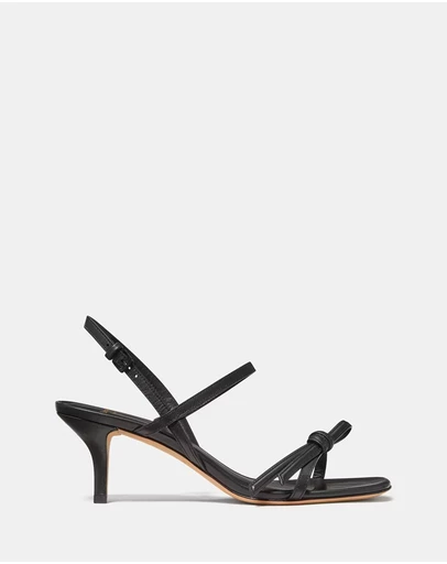 Kate Spade - Loop Smooth Leather Kitten Heel Sandals