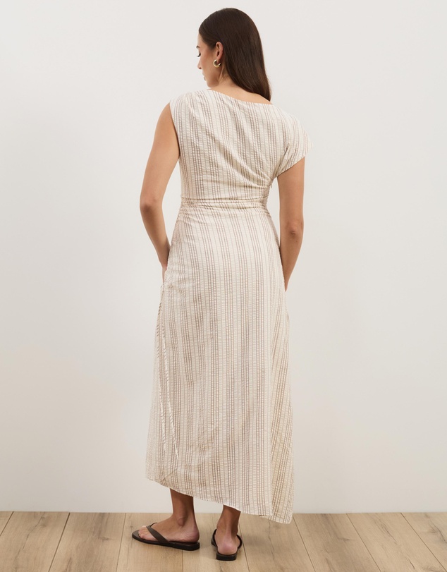 Atmos&Here - Sally Cotton Striped Midi Dress