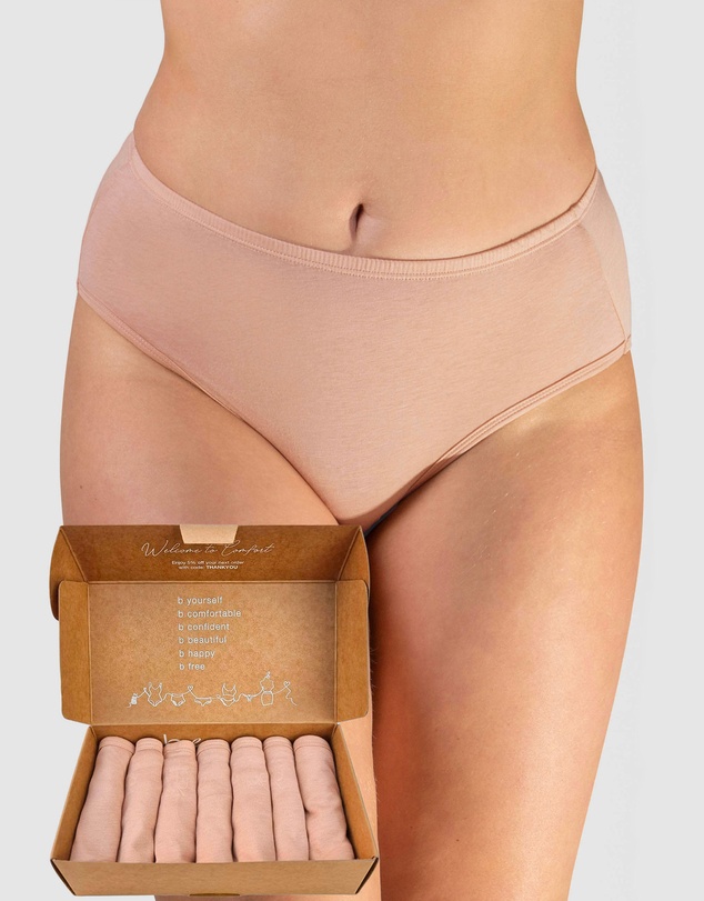 B Free Intimate Apparel - ﻿7 Pack﻿ Superfine﻿ 100% Cotton High Cut ﻿