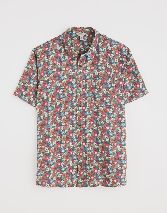 Seasalt - Seasalt Cornwall Multi Blue Heron Short Sleeve Shirt