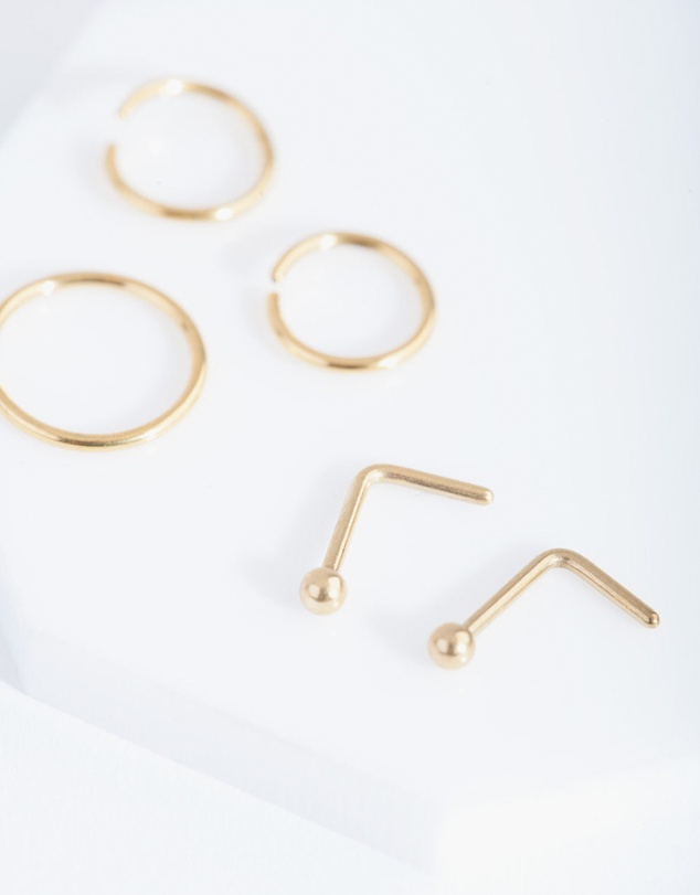 Lovisa - Gold Plain Nose Piercing 6-Pack