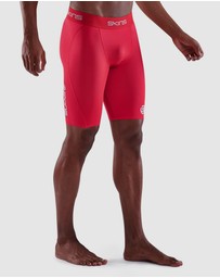 SKINS - SKINS Compression Men's Series-1 Running/Gym Half Tight Activewear Red