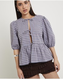 Subtitled - Delmar Check Frill Shirt