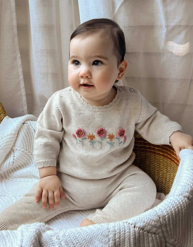 Purebaby - Scalloped Knit Set -Kids-Babies