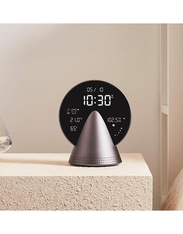 Lexon - Lexon Conic Radio Alarm Clock With Fm & Built-In Bluetooth Speaker - Grey