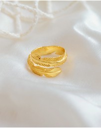 Ottoman Hands - Gold Feather Ring