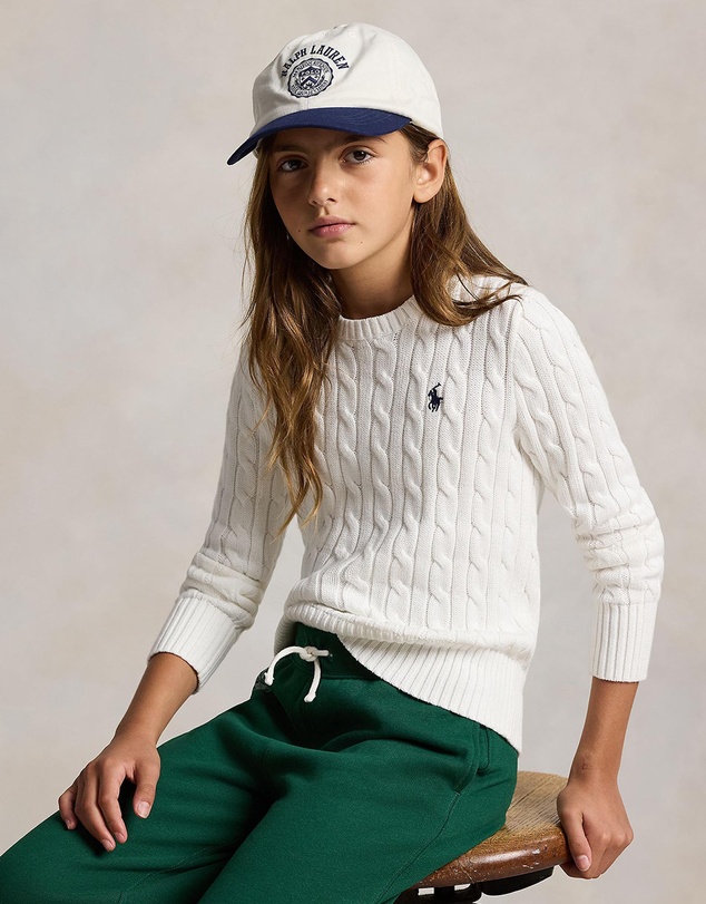 Polo Ralph Lauren - Cable Crew Neck Sweater Pullover 20/2 Cotton - Kids