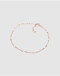 Elli Jewelry - Anklet Beach Filigree with Freshwater Cultured Pearls in 925 sterling silver rose gold plated