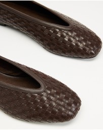 AERE - Woven Leather Ballet Flats