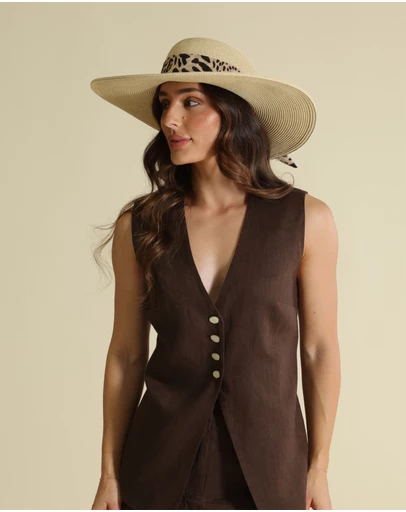 Morgan & Taylor - Adele Floppy Hat in Brown