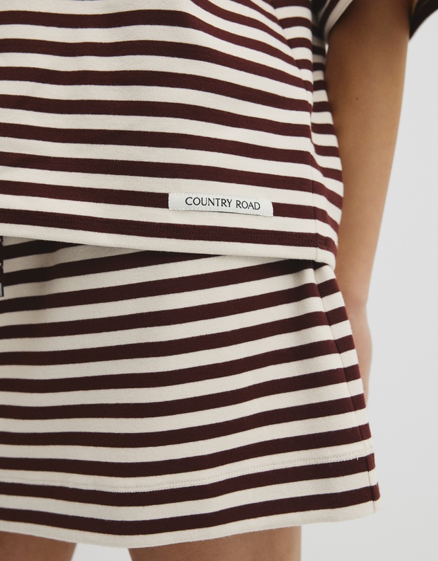 Country Road - Australian Cotton Blend Stripe Boxy T-shirt