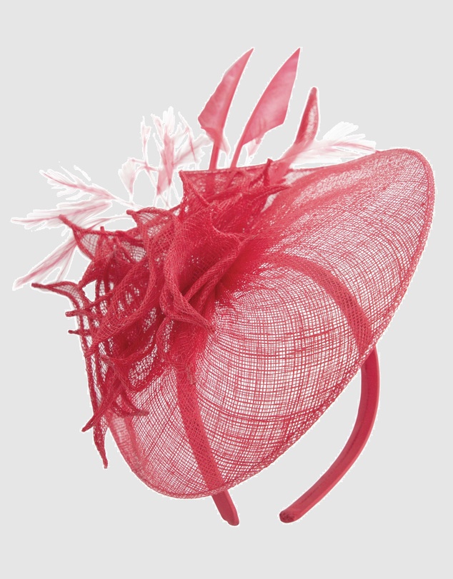 Max Alexander - Sinamay Red Racing Fascinator