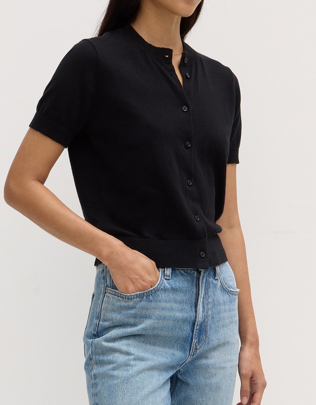 Assembly Label - Semra Cotton Cashmere Short Sleeve Cardigan