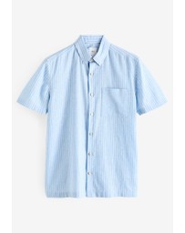 NEXT - Linen Blend Stripe Short Sleeve Shirt
