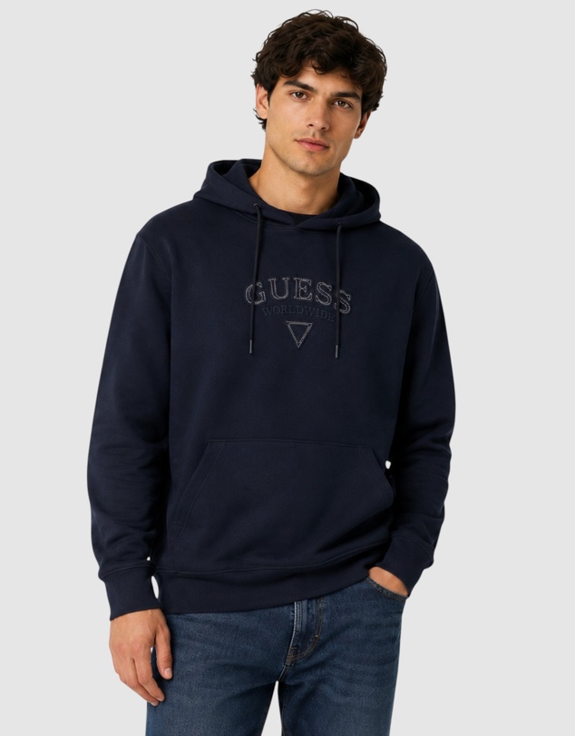 GUESS - Textured Patch Logo Hoodie