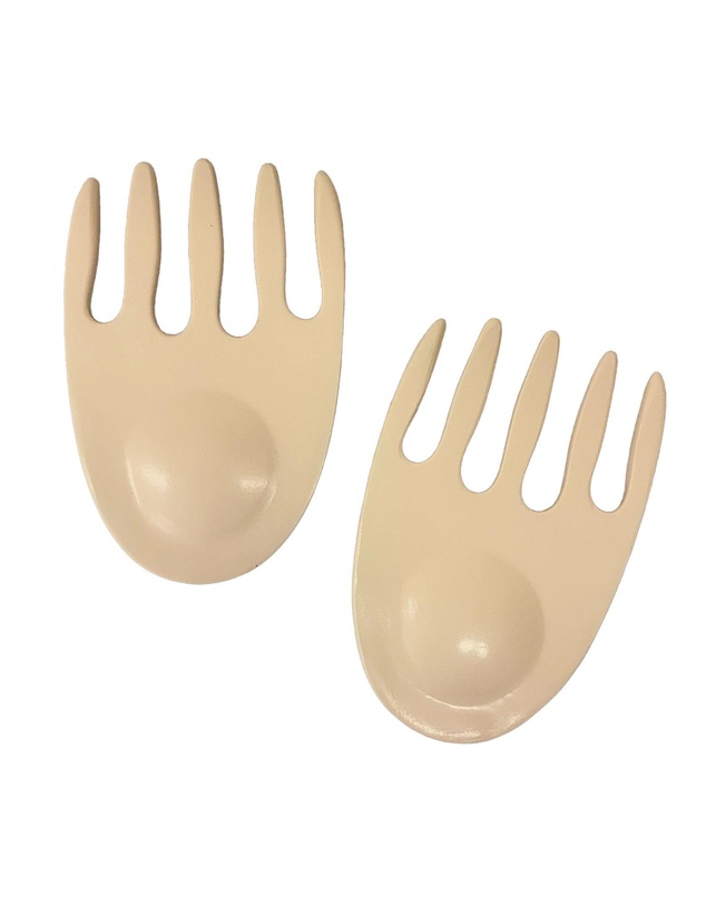 Urban Attitude - Urban Attitude SHELLY Salad Hands Servers Length 14cm, Width 9.3cm - Stone Ivory