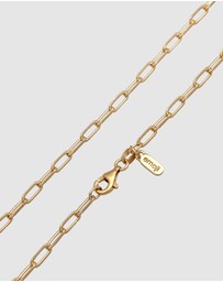 Elli Jewelry - Necklace Oval Chain 925 Sterling Silver Gold-plated