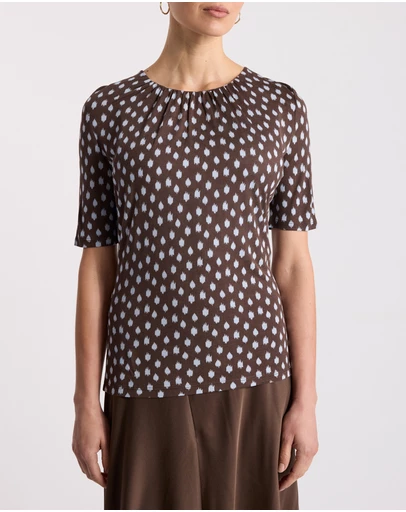 David Lawrence - Maika Pleat Front Jersey Top