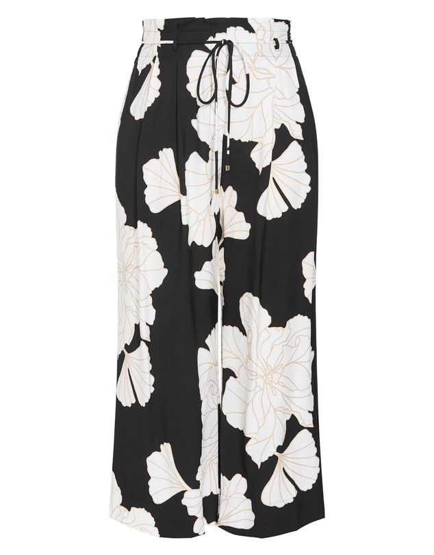 City Chic - Plus size Athena Linear Print Wide Leg Pant - black