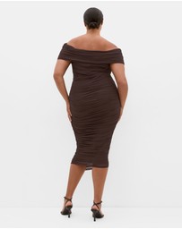 City Chic - Dana Mesh Midi Dress