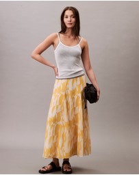 Calvin Klein - Printed Chiffon Midi Skirt