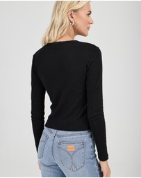 Rolla's - Pointelle Classic Long Sleeve Top