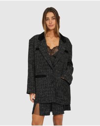Belle & Bloom - City Noir Tweed Oversized Blazer
