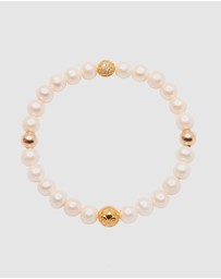 Nialaya Jewellery - Wristband with Pearl and Gold