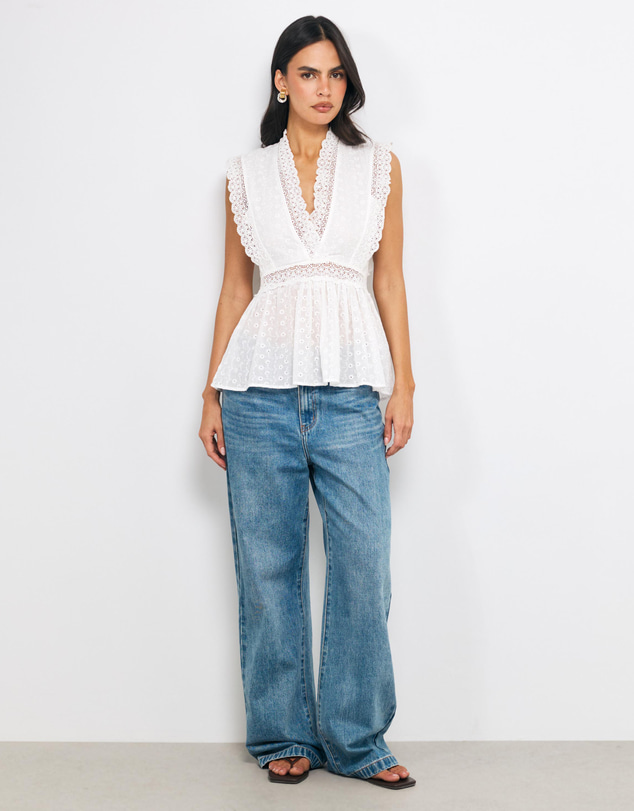 AERE - Iris Cotton Broderie Top
