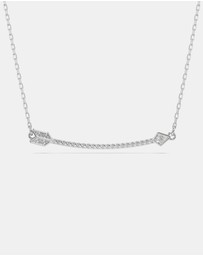 Swarovski - Idyllia Pendant, Mixed Cuts, Arrow, White, Rhodium Plated