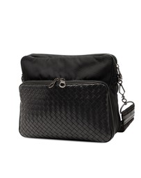 Pre-Loved by Azura Reborn - Pre-Loved Nappa Intrecciato Trimmed Canvas Messenger Bag