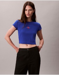 Calvin Klein Jeans - Monogram Logo Ribbed Baby Tee