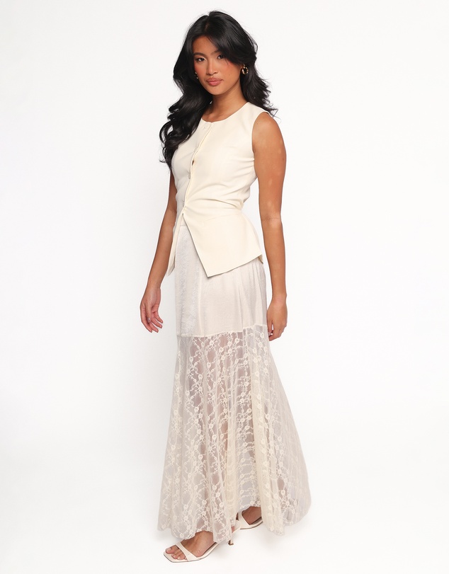 Petal & Pup - Chapel Lace Maxi Skirt - Cream