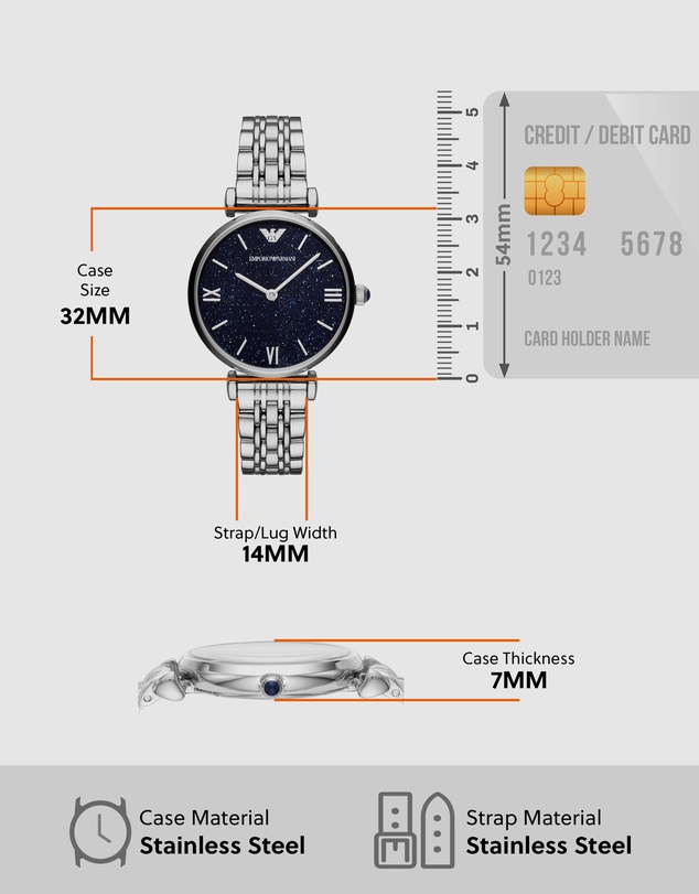 Emporio Armani - Silver-Tone Analogue Watch