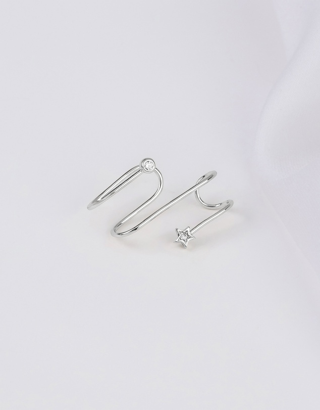 Wanderlust + Co - In The Star Silver Ear Cuff