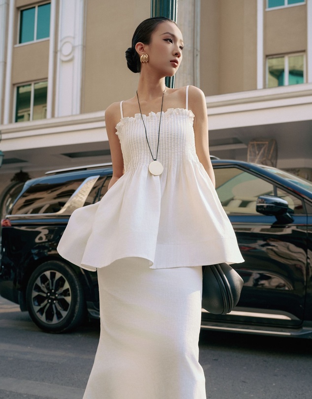 JUSTIN TONG - Ivory Linen Top