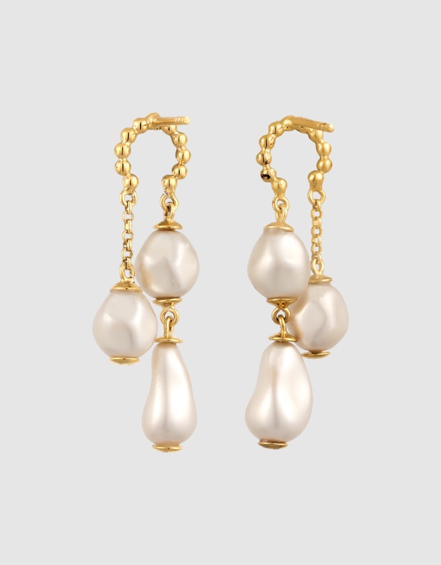 Elli Jewelry - Pearl Stud Earrings in Gold-Plated 925 Silver
