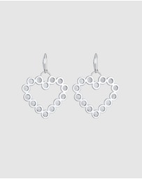 Elli Jewelry - Earrings Ear Hanger Heart with Crystals in 925 Sterling Silver