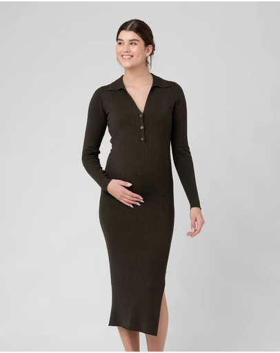 Ripe Maternity - Sammy Knit Polo Dress