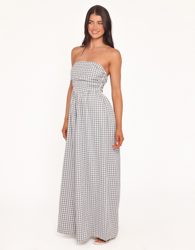 Petal & Pup - Paige Strapless Jumpsuit - Black White Gingham
