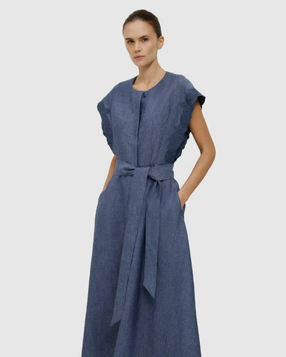 Trenery - Linen Embroidered Detail Dress