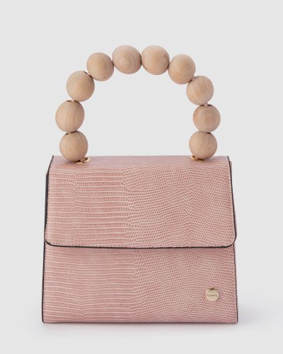 Caylee Wood Bead Handle Bag